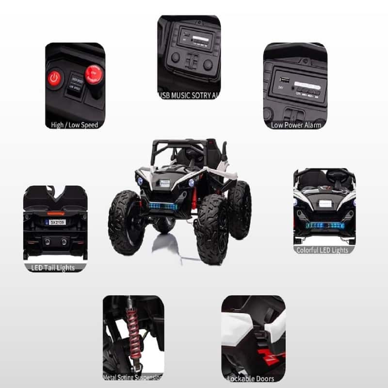 2 Seaters 24V Ride on UTV with Remote Control,400W Powerful Motors with 17" EVA Wheels