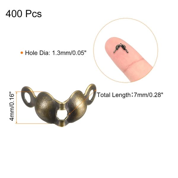 400Pcs Metal Open Bead Tips Knot Covers Jewelry Making Calotte Ends