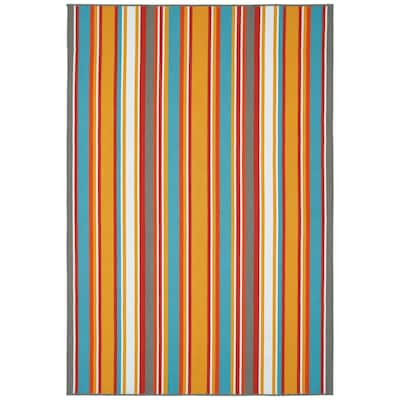 Voavah Orange Hand-Made Flatweave Indoor/Outdoor Area Rug