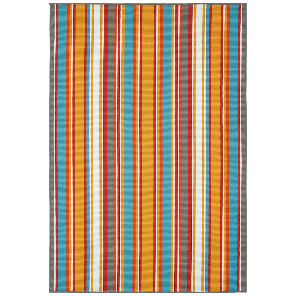 Voavah Orange Hand-Made Flatweave Indoor/Outdoor Area Rug