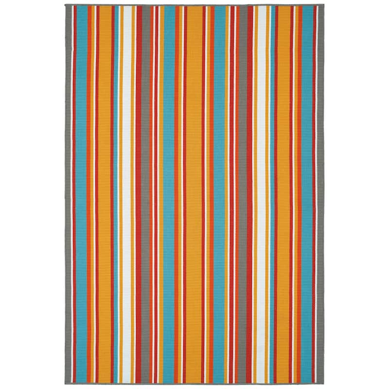 Voavah Orange Hand-Made Flatweave Indoor/Outdoor Area Rug - 4' x 6'