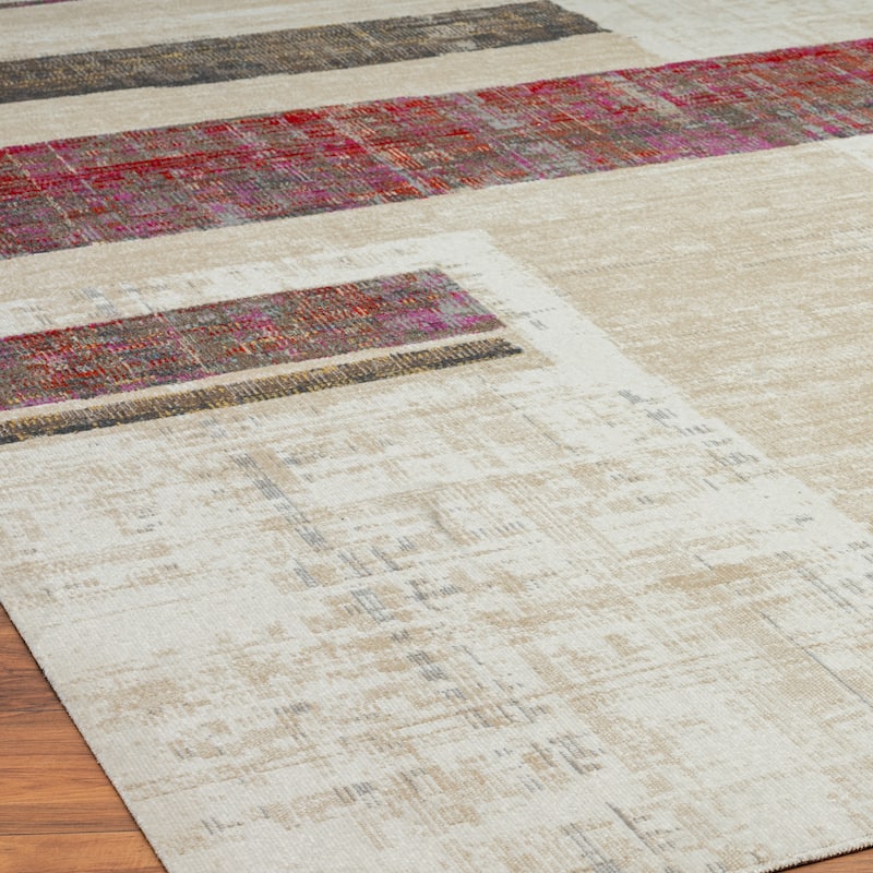 N Natori 24-Seven Outdoor/Indoor Modern Geometric Area Rug