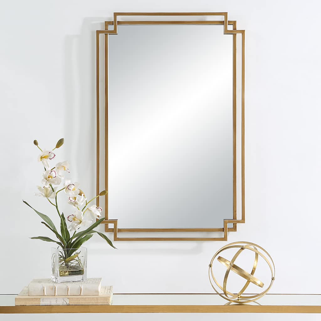 Copper Grove Gold Iron Vintage Art Deco Wall Mirror