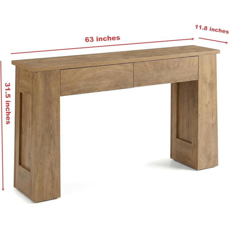 63-Inch Console Table with Drawers, Modern Long Entryway Sofa Table for Living Room - 63" W x 11.8" D x 31.5" H