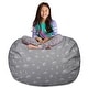 preview thumbnail 166 of 187, Kids Bean Bag Chair Cover Stuffed Animal Storage or Toy Organizer 48 Inch Extra Large - Canvas White Dandelions on Gray