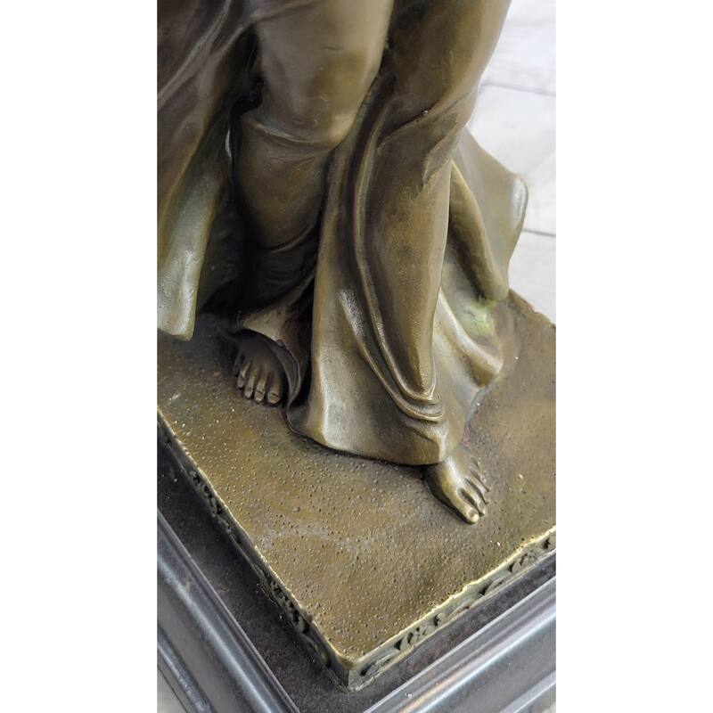 Athena Goddess Female Figure With Sword Bronze Statue Sculpture On Marble Base