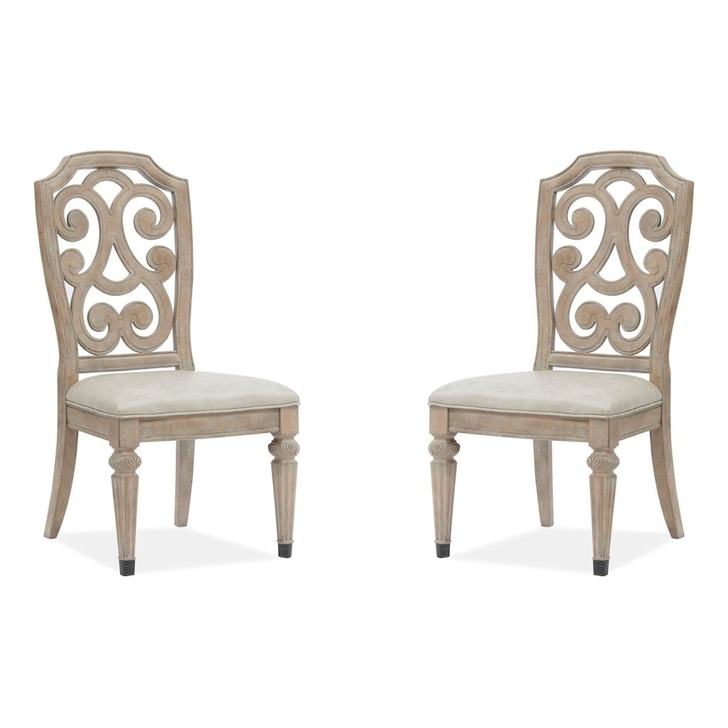 Magnussen Home Marisol Fawn Upholstered Side Chair Two Pack - 21''W x 25''D x 42''H