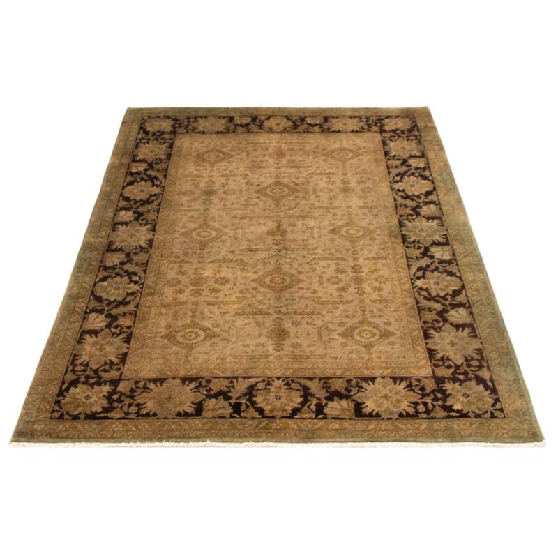 ECARPETGALLERY Hand-knotted Vibrance Khaki, Olive Wool Rug - 5'11 x 8'8