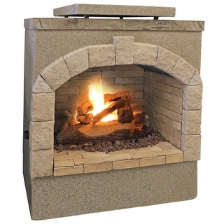 48 in. Tile and Stucco Propane Gas Outdoor Fireplace