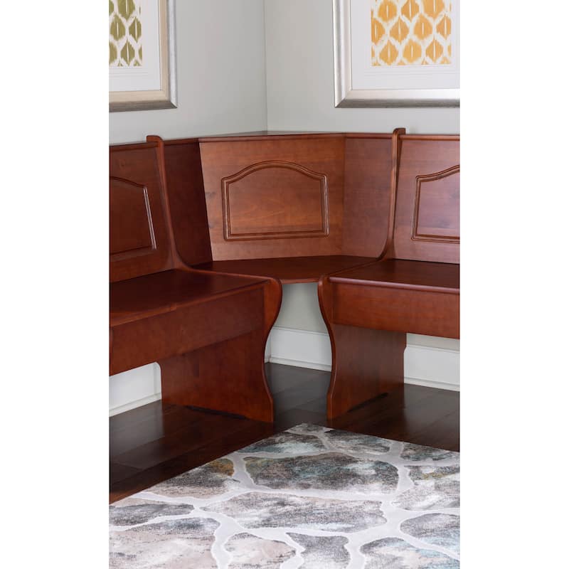 Linon Riki Corner Bench Dark Brown