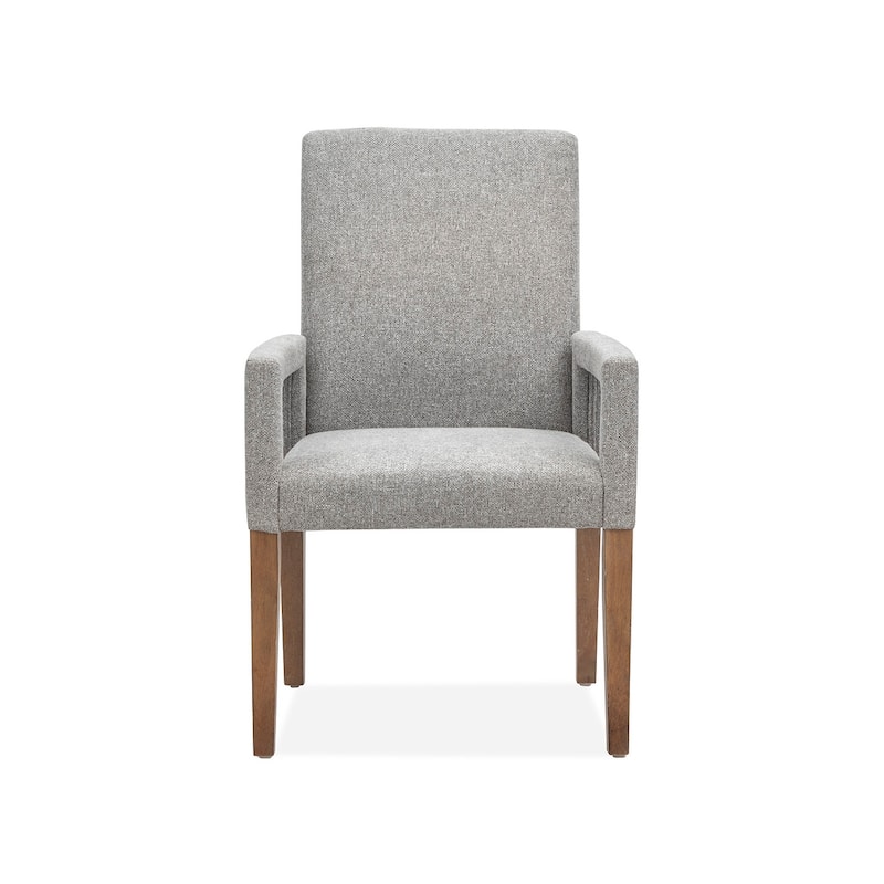 Magnussen Home Lindon Belgian Wheat Grey Upholstered Arm Chair Two Pack - 23.75''W x 24.13''D x 37.25''H