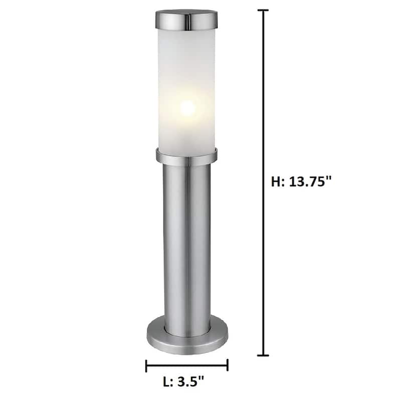 Konya 1-light Matte Nickel Outdoor Path Light with Frosted Glass
