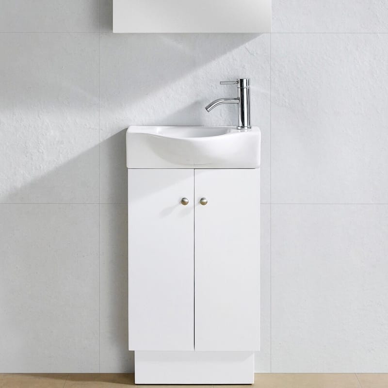 Glenwood White Wood 17-inch Single Bathroom Vanity