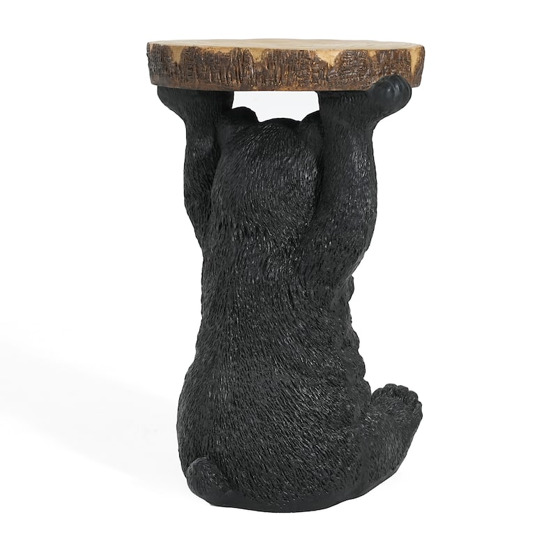 Christopher Knight Home - Blackthorn Bear MGO Side Table with Faux Wood-Top and Weather-Resistant Charm