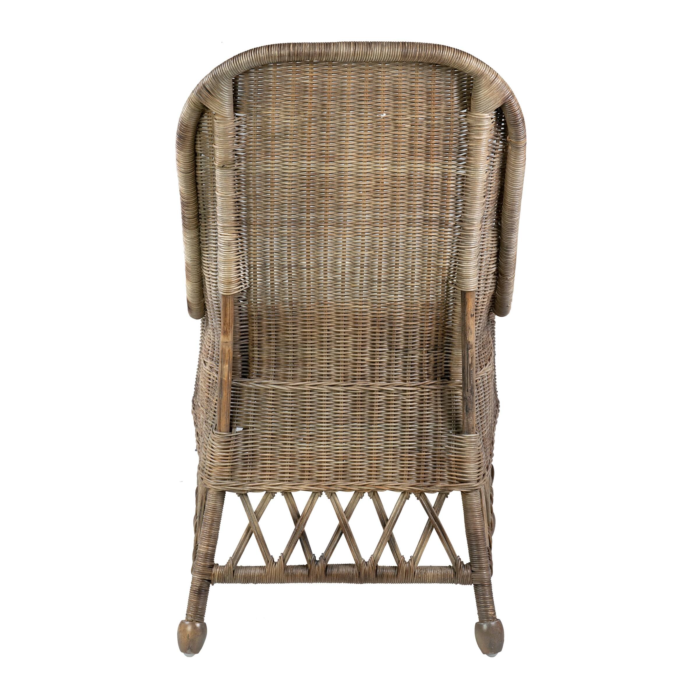 East at Main Natural Rattan Cushioned Dining Accent Chair On Sale