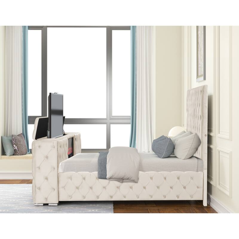 Encore King / Queen 4PC / 5PCS Vanity Bedroom Set in Beige / Black / Gray
