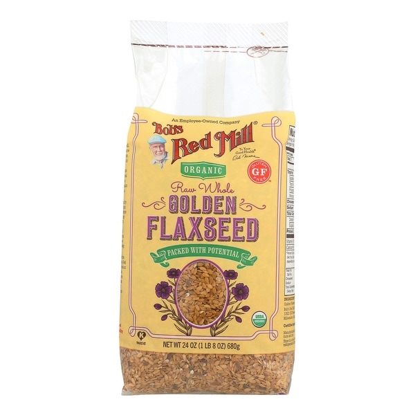 Bob's Red Mill Organic Raw Whole Golden Flaxseeds - 24 oz - Case of 4