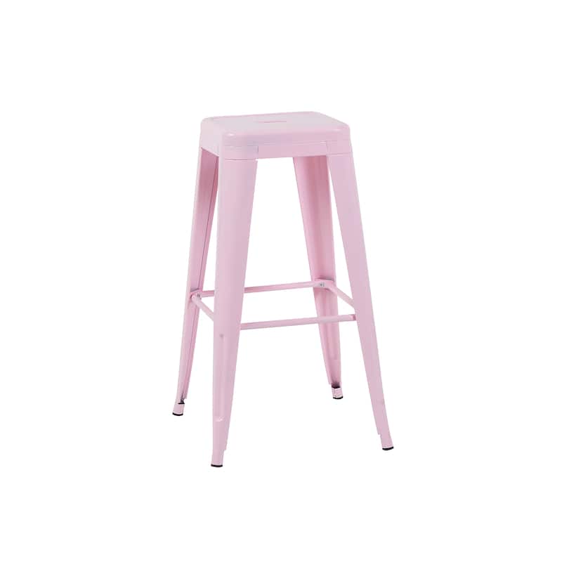 AC Pacific 30 Inch Industrial Stackable Metal BarStools Set of 2