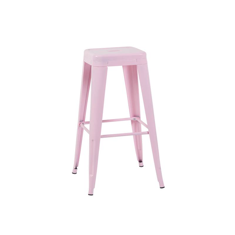 AC Pacific 30 Inch Industrial Stackable Metal BarStools Set of 4