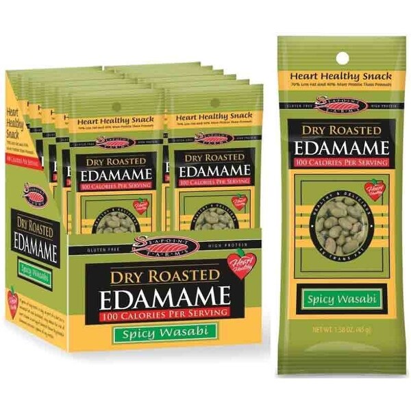 Seapoint Farms Edamame - Dry Roasted - Spicy Wasabi - 1.58 oz - Case of 12