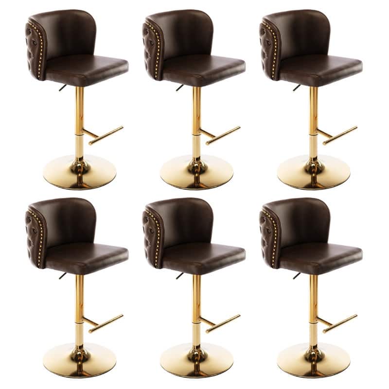 Upholstered Swivel Counter Bar Stools Set of 4