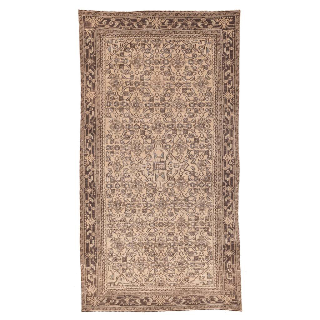 ECARPETGALLERY Hand-knotted Antalya Vintage Beige Wool Rug - 5'2 x 9'11