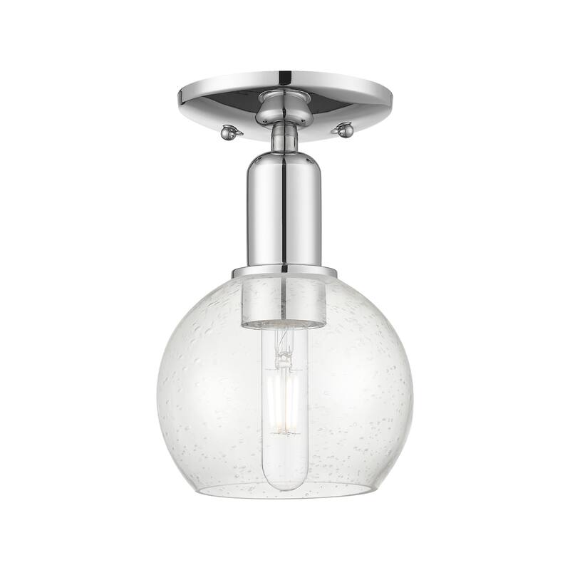 Innovations Lighting Endless Possibilities Arcadia - Athens - 1 Light 6" Semi-Flush Mount - Polished Chrome/Seedy
