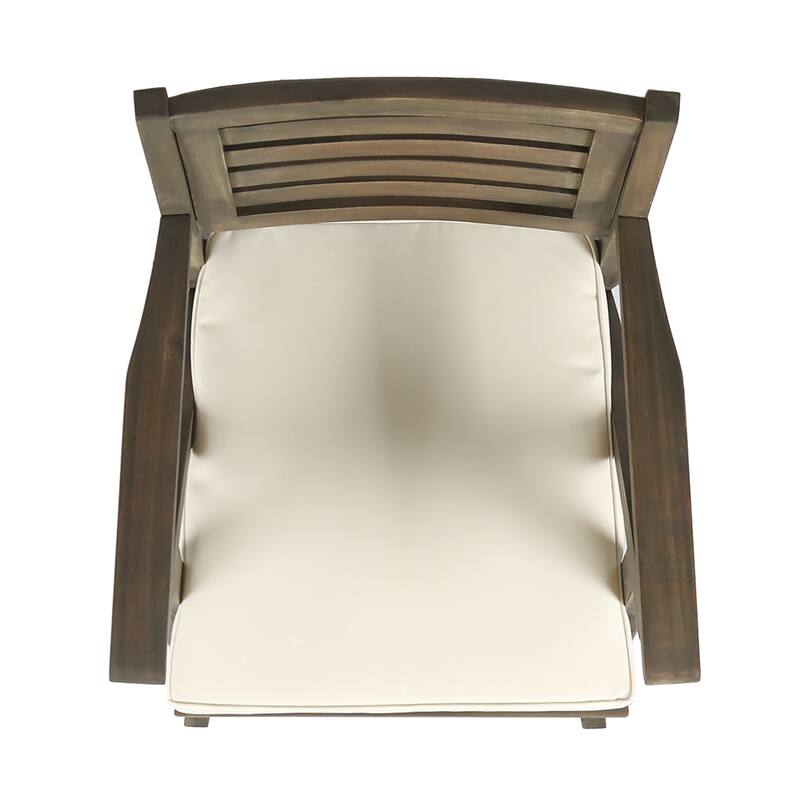 Hermosa Outdoor Acacia Wood Barstool with Cushion (Set of 2) by Christopher Knight Home