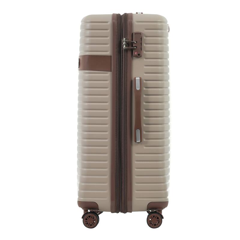 16/20/24/28 4-Piece Modern Expandable Luggage Sets with 4 Storage Bags, Swivel Wheels and TSA Lock for Boarding Travel, khaki