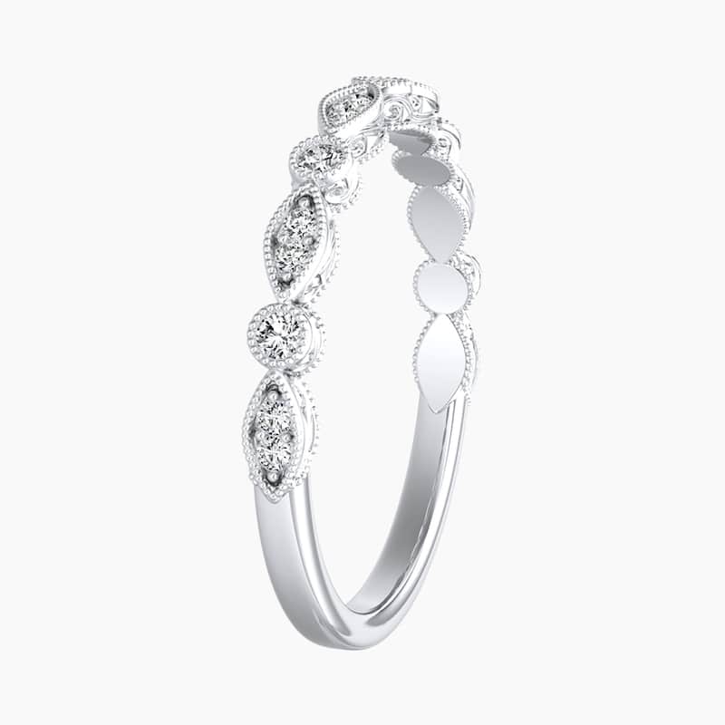 Auriya 14k Gold Lab Grown Diamond Vintage Milgrain Multi Shape Ring 0.12 ct. tw. (F-G, VS)