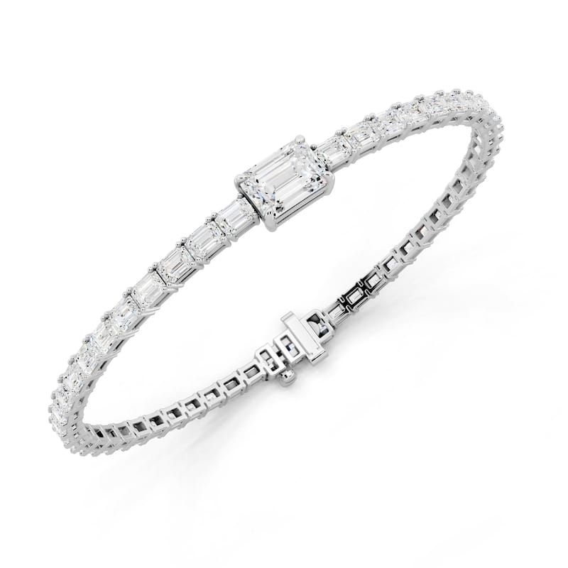 Auriya 14K Gold Emerald Lab Grown Diamond Fashion Bracelet 6 ct. tw. (E-F VS)