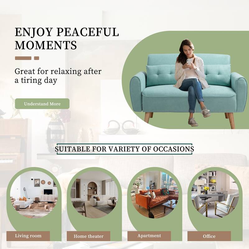 Futzca 47" Small Modern Loveseat Sofa