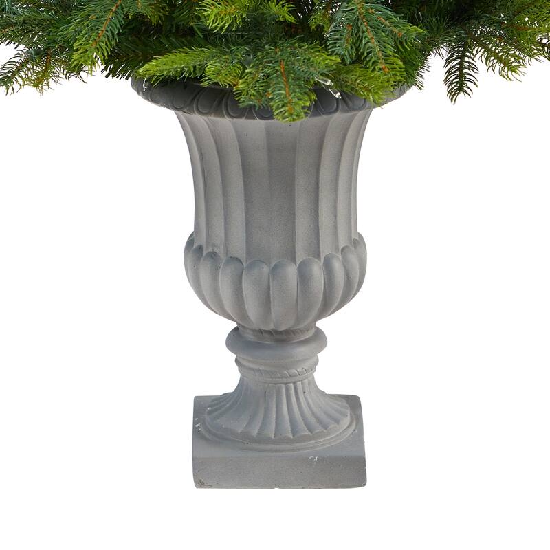 56" Artificial Christmas Tree with 100 Lights in Decorative Urn