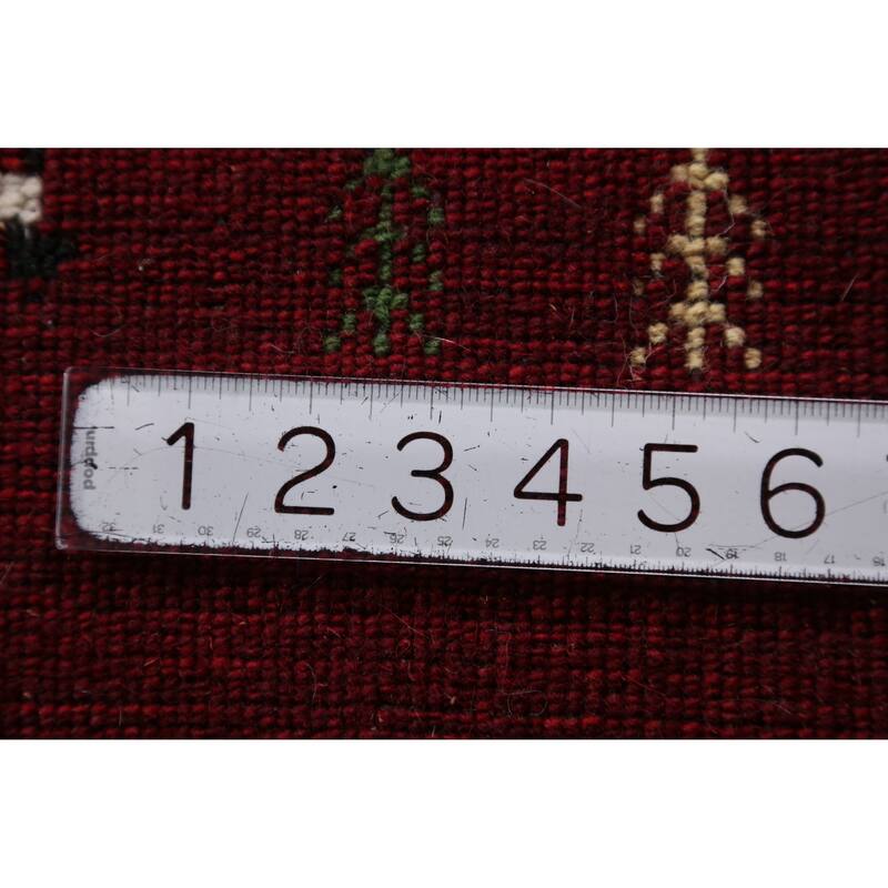 Hand Knotted Oriental 100% Wool Carpet Tribal Tribal Red Gabbeh Area Rug - 8' 0'' X 5' 2''