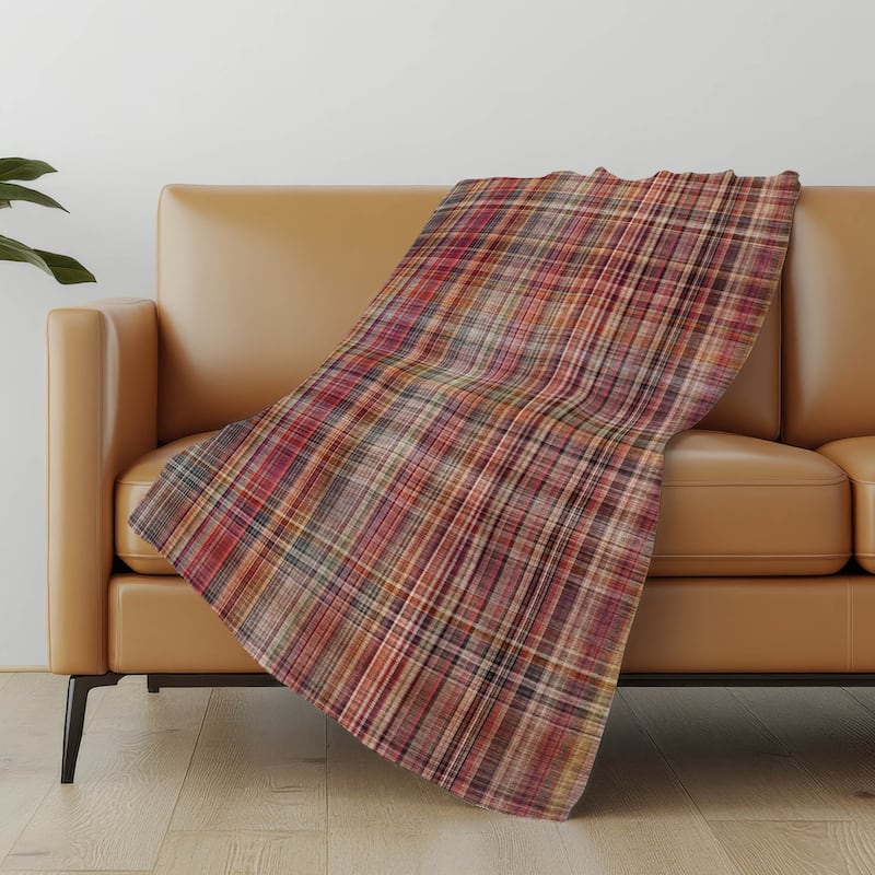 Premium Machine Washable Plaid Sherpa Throw Blanket