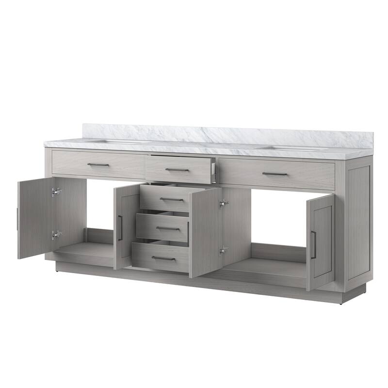 Abbey Bath Vanity with Carrara Marble Top and Sink