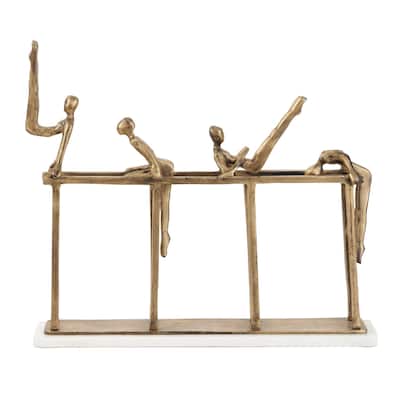 Aluminum Metal Dancer Sculpture - Gold - Roche River Decor