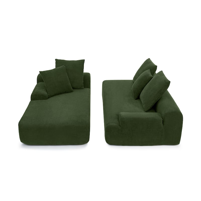 Modern L-Shaped Modular Upholstered 4-Seater Sectional Sofa for Living Room Apartment