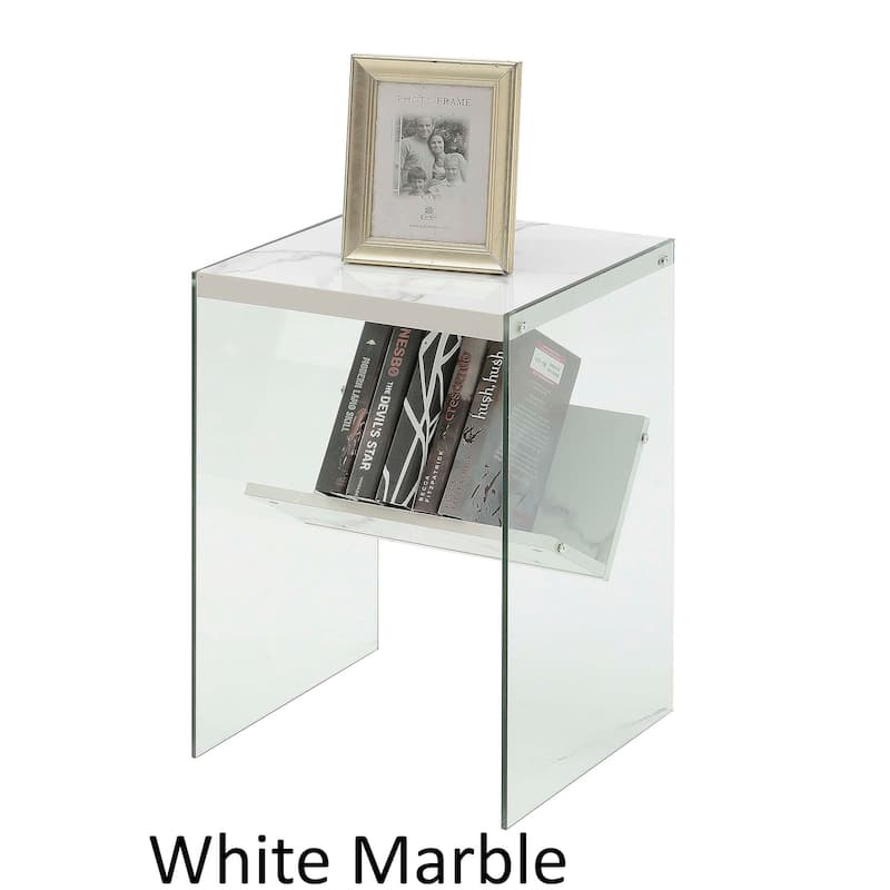 Convenience Concepts SoHo Glass End Table with Shelf