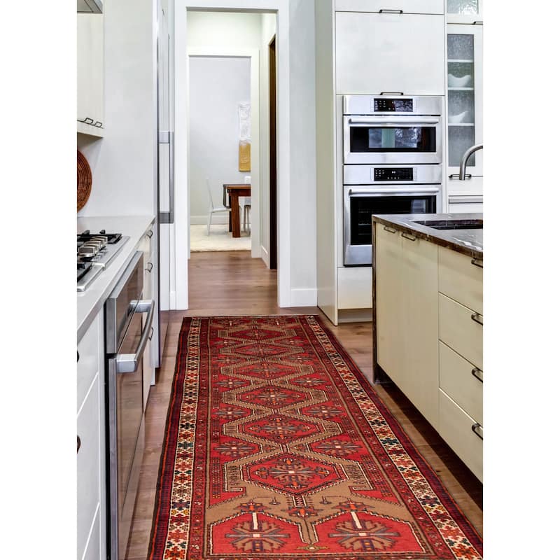 ECARPETGALLERY Hand-knotted Konya Anatolian Red Wool Rug - 3'7 x 13'8