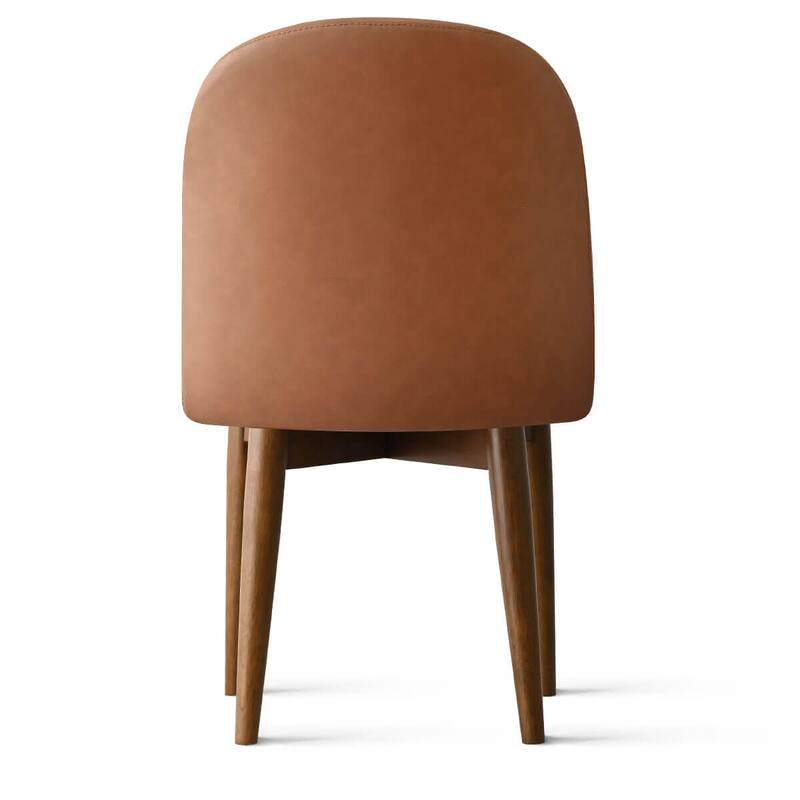 Faux Leather Upholstered Parson Chair(Set of 2)
