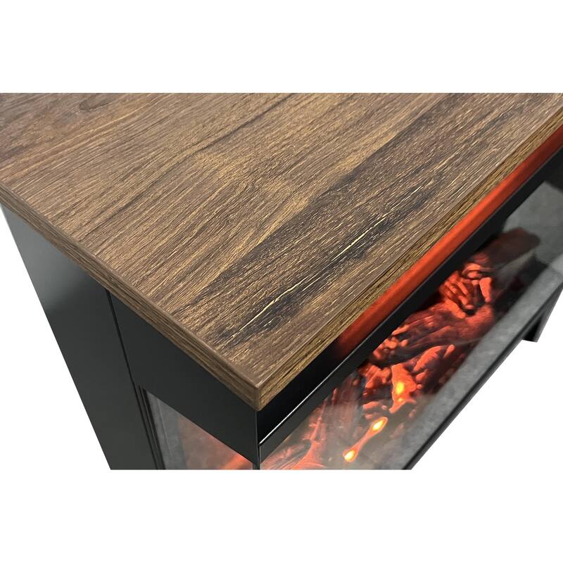 24 Inch Three Sided Glass Electric Fireplace With Feet