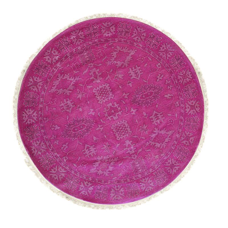 Hand-tufted Wool Pink Traditional Oriental Overdyed Rug