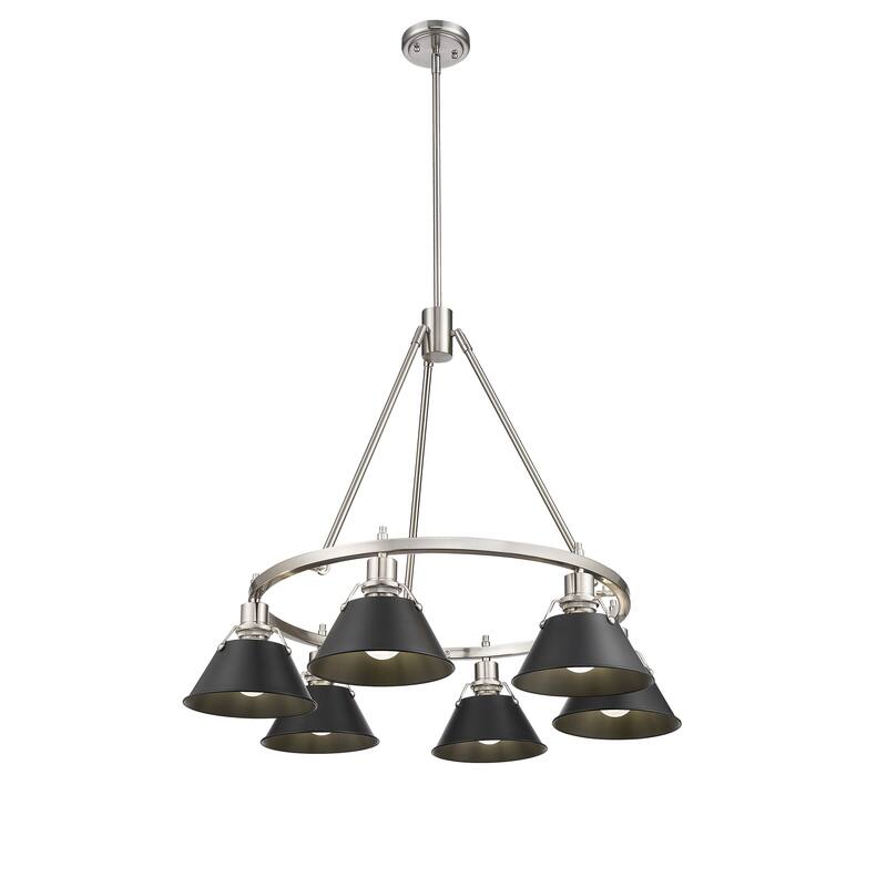 Orwell 6-Light Chandelier in Pewter with Matte Black - Silver