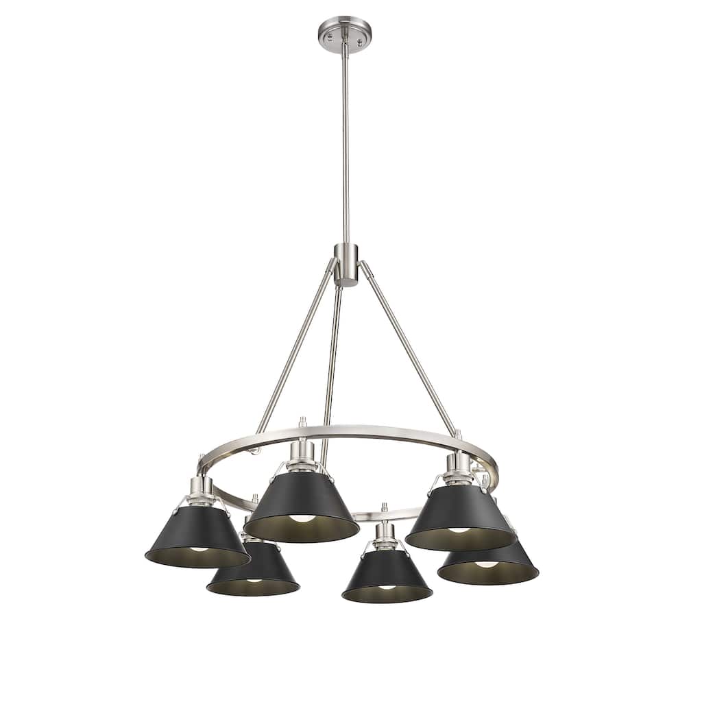 Orwell 6-Light Chandelier in Pewter with Matte Black - Silver