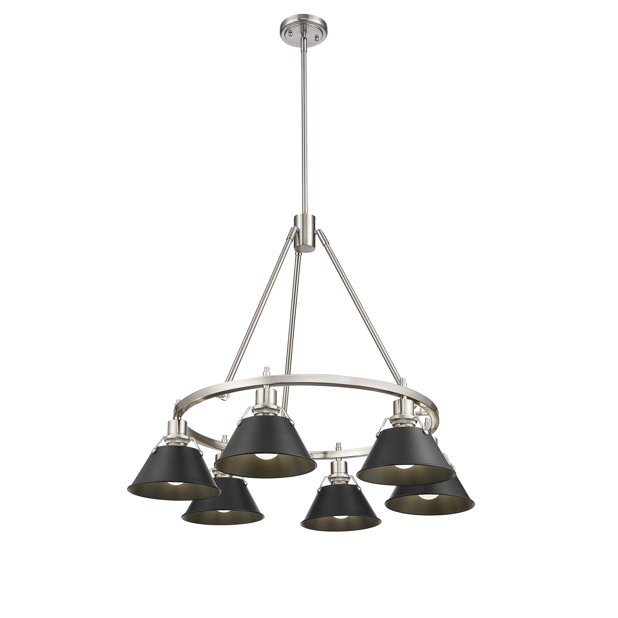 Orwell 6-Light Chandelier in Pewter with Matte Black - Silver