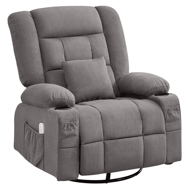 Recliner Chair with 4-Point 3D Kneading Massage and Heat for Living Room