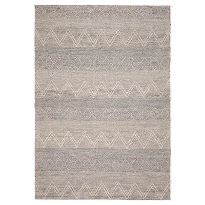 ECARPETGALLERY Braid weave Sienna Grey Wool Rug - 6'1 x 8'10