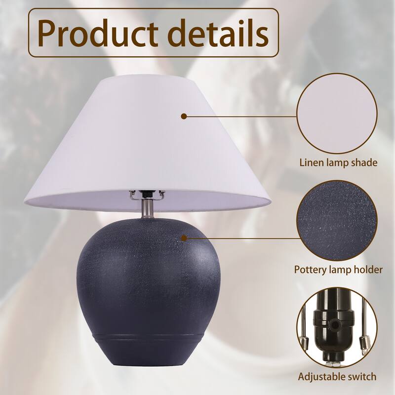 Ceramic Table Lamp with Linen Shade