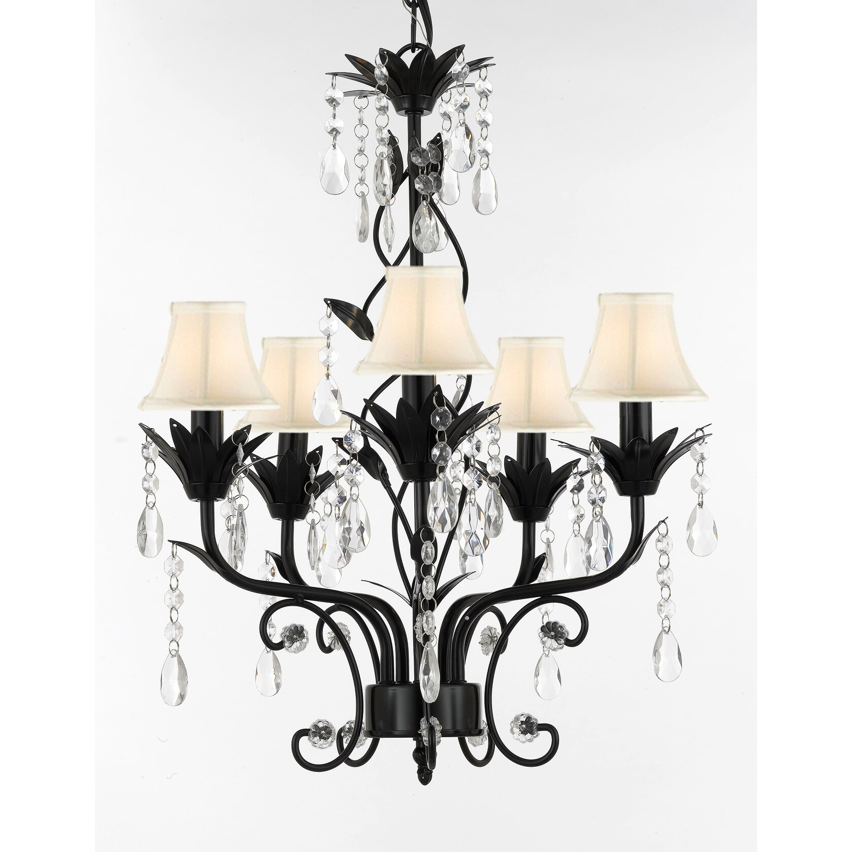 Lamps Lighting Ceiling Fans Wrought Iron Crystal Black
